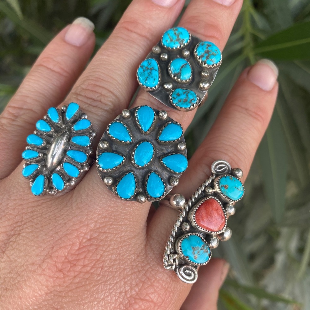 Zuni and Navajo Turquoise Sterling Silver rings